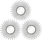 3 Pack Metal Mirrors for Wall Sunburst Wall Mirrors Home Décor Decorative by Uaussi