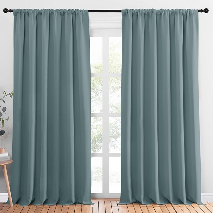 NICETOWN 2 Panels Blackout Curtains, Rod Pocket Thermal Insulated Drapess by NICETOWN