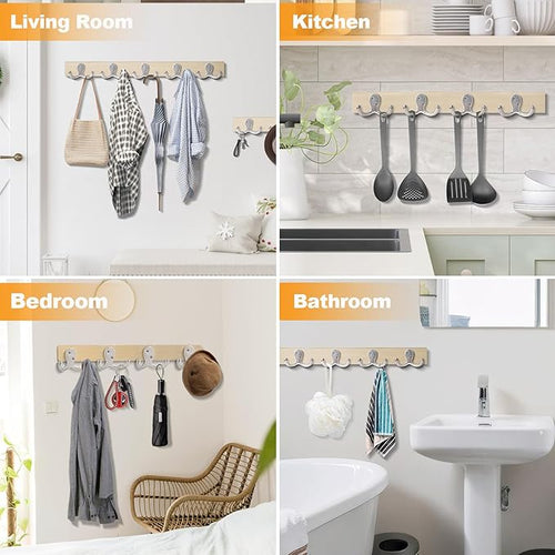 25 Pack Coat Hooks Wall Hooks for Hanging, Heavy Duty Double Prong Metal Hook - Image 2