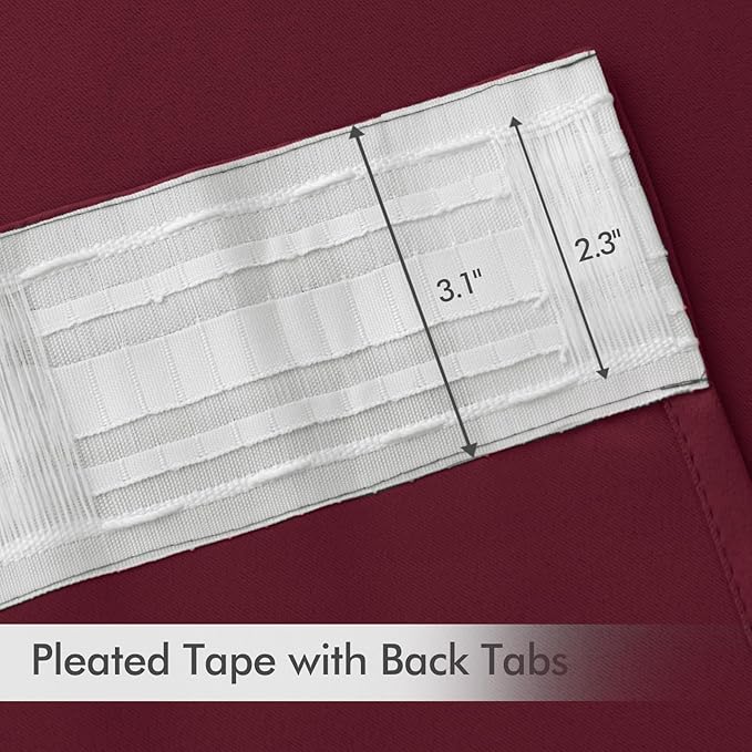 MIULEE Christmas Wine Red Back Tab Blackout Curtains 84 Inch Length 2 Panels Set - Image 4