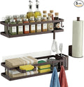 PUSDON 5-in-1 16.5" Extra Long Kitchen Organizer & Shower Caddy Set, Wall Mount by PUSDON