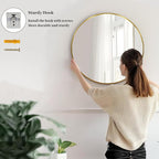Sunniry Gold Round Mirror, 24 inch Circle Mirror, Round Wall Mounted Mirrors - Image 5