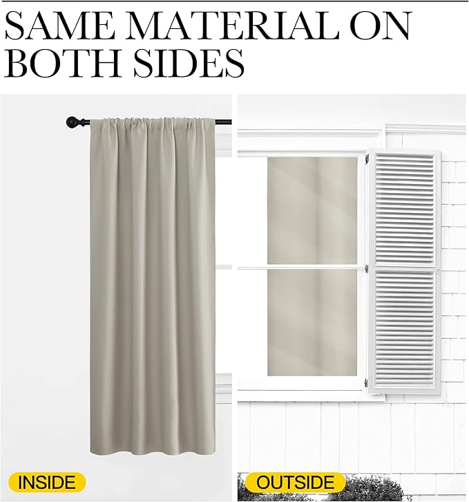 NICETOWN 2 Panels Blackout Curtains, Rod Pocket Window Curtains Room Darkning - Image 6