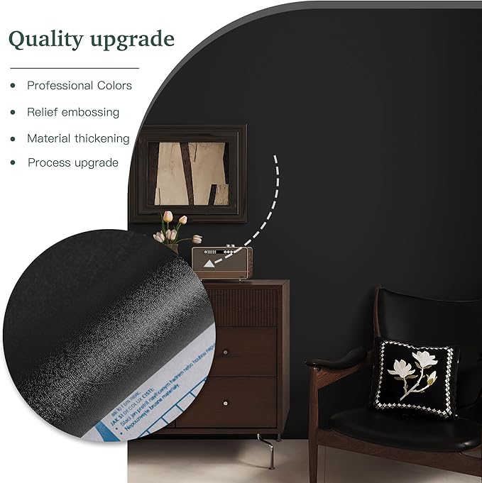 Dimoon 394''x23.6'' Peel and Stick Wallpaper Black Contact Paper - Image 8