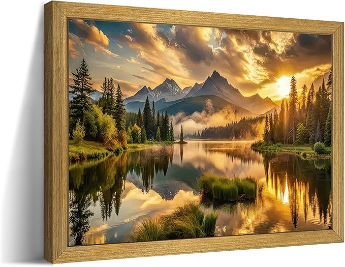 Framed Canvas Wall Art 8x10 Inch, Vintage Landscape Wall Art Decor, Countryside by Unknown