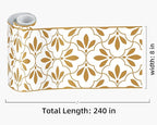 FLFK Wallpaper Border Gold and White Patterns Peel and Stick Wall Border Self - Image 2