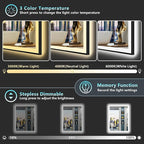 28x32 Black Framed LED Bathroom Mirror - Image 5
