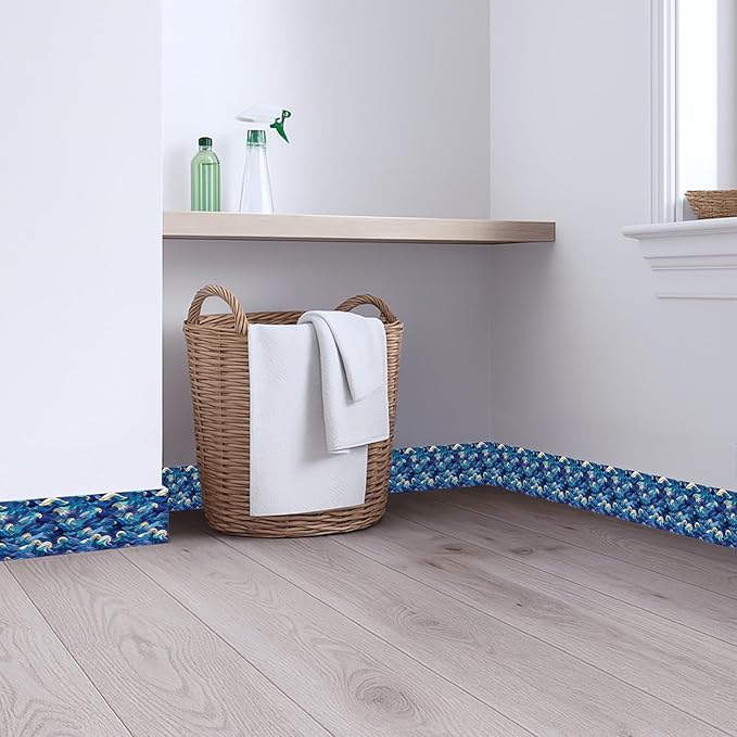 Blue Wave Wallpaper Border 196x4 Inch Peel and Stick Wall Border Self Adhesive - Image 4