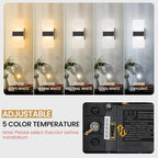 Modern LED Wall Sconces Set of Two, 12 Inch Indoor Dimmable Black Wall Lights - Image 3