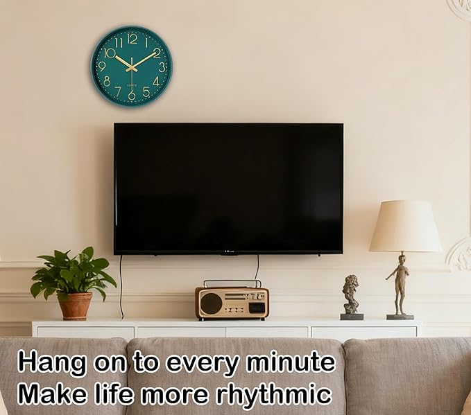 Silent Wall Clocks Battery Operated 8 Inch, Analog Wall Clock - Image 2
