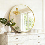 Round Wall Mirror 30 Inch Gold Vanity Mirror - Image 5