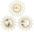 3 Pack Metal Mirrors for Wall Sunburst Wall Mirrors Home Décor Decorative by Uaussi