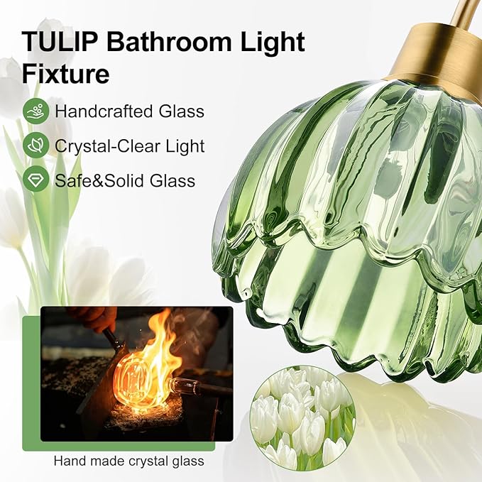 2-Pack Brushed Gold Bathroom Vanity Light, Single-Head Wall Sconce - Image 3