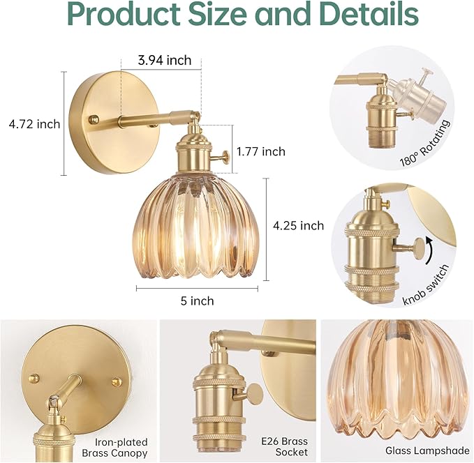 Shenmoyl Vintage Wall Sconces - Image 6