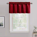 NICETOWN Red Velvet Valance Curtains by NICETOWN