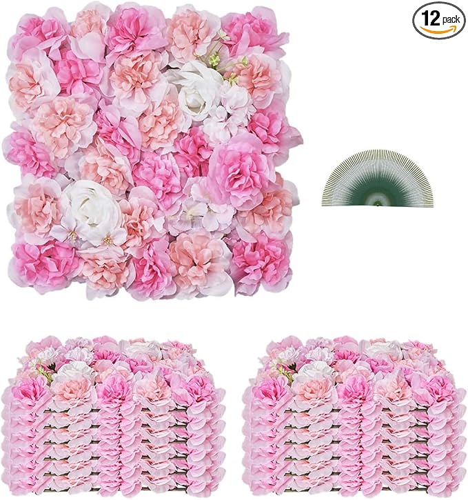 VEVOR 3D Flower Wall Panel, Artificial Floral Wall Background Mesh Backing Mat by VEVOR