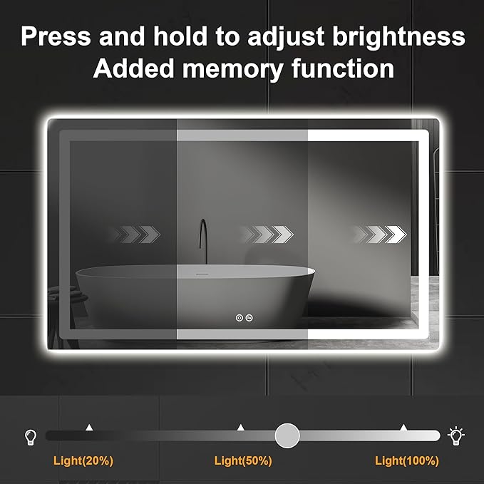 Led Mirror for Bathroom, 30x40 Bathroom Vanity Mirror for Wall - Image 2