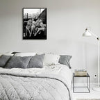 Retro Black And White Woman Black Framed Wall Art Fashion Rooftop Party Posters - Image 5