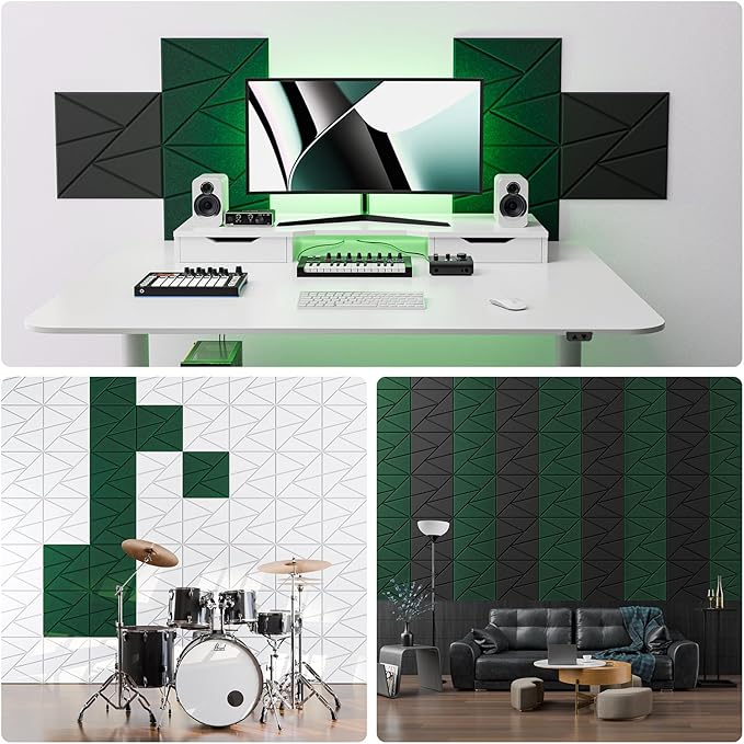 12 Pack Acoustic Panels with Self-Adhesive, Sound Panels High Density, - Image 4