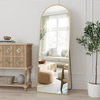 Dewfig Arched Gold Full Length Mirror, Full Body Mirrors - Image 3