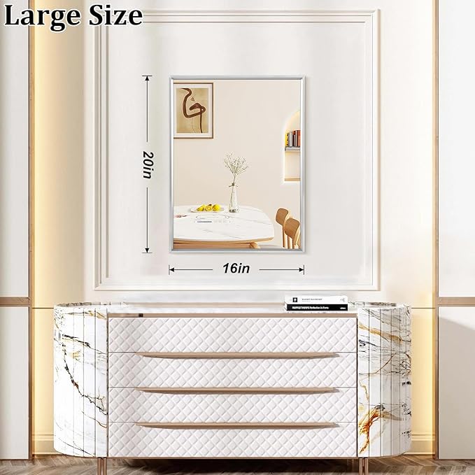AAZZKANG Metal Frame Mirror Rectangle Wall Mounted Mirrors Decorative Modern - Image 2
