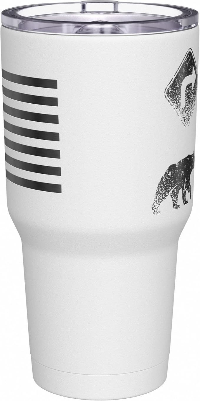 We The People Holsters - Right 2 Bear Arms - Coffee Tumbler - American Flag Coffee Travel Mug - Engraved Tumbler - Double Insulated Tumbler - 30 oz