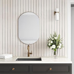 VEELIKE Wide White Oak Wood Slat Wall Panels Peel and Stick 3D Wood Panel - Image 3