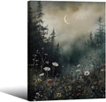 Dark Flower Field Poster Vintage Moody Academia Wall Art 12X16 inch Framed by rumlud