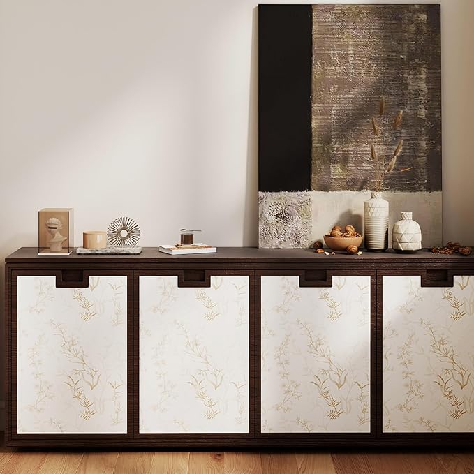 Timeet Botanical Floral Peel and Stick Wallpaper Beige Wildflower Self Adhesive - Image 3