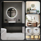 DUMOS 30 Inch Round LED Bathroom Mirror - Image 8