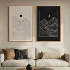 Large Framed Black and Beige Neutral Abstract Wall Art by Cuspin