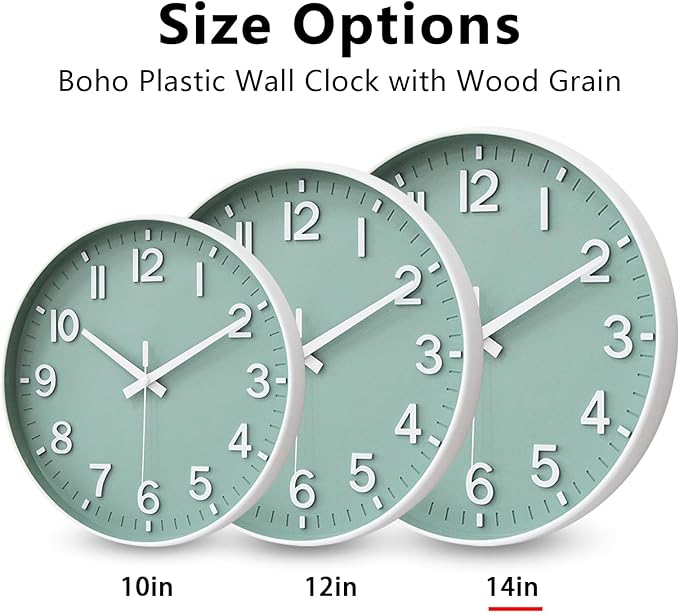 HZDHCLH Wall Clocks Battery Operated, Wall Clock Green, 14 inch Wall Clock - Image 5