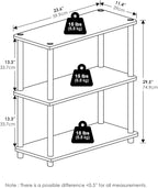 Furinno Turn-N-Tube Storage Shelves, 3-Tier Book Shelf, Corner Shelf, Toolless - Image 2
