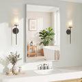 Koonmi Silver Rectangle Wall Mirror, 20x30 Inch Bathroom Mirror, Aluminum Frame by KOONMI