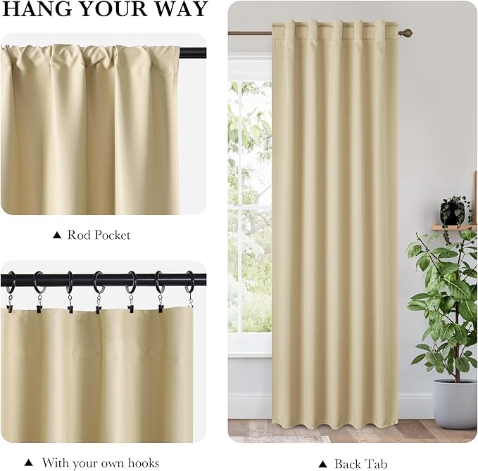RYB HOME 100% Blackout Short Curtains - Image 2