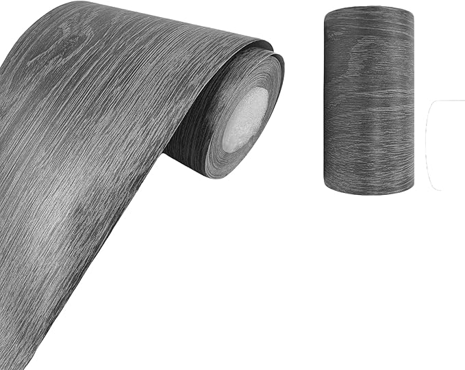 Teemall 10M Black Wood Grain Removable PVC Waterproof Border Wall Decor - Image 2