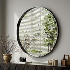 VooBang 24 inch Round Bathroom Mirror, Balck Modern Circle Wall Mounted Mirror - Image 5
