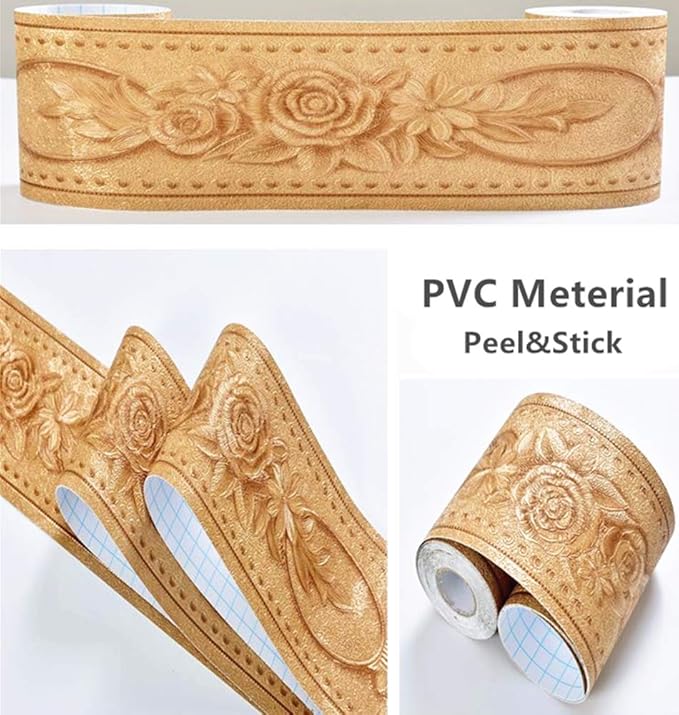 REDODECO 3D Flower Pattern Molding Peel Stick Wall Border - Image 4