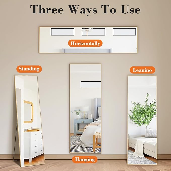 Sweetcrispy 56"x15" Full Length Mirror, Leaning or Standing Full Body Mirror - Image 6