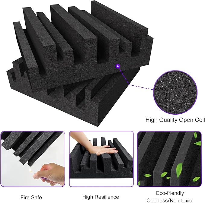 TroyStudio Thick Acoustic Foam Panels, Dense Soundproof Padding Tile, Recording - Image 4