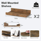 Small Floating Shelves for Wall Decor, Wall Mounted Wood Shelf for Bedroom - Image 3