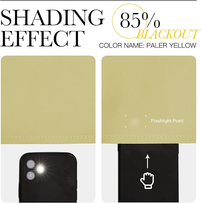 NICETOWN Paler Yellow Room Darkening Curtains - Image 4