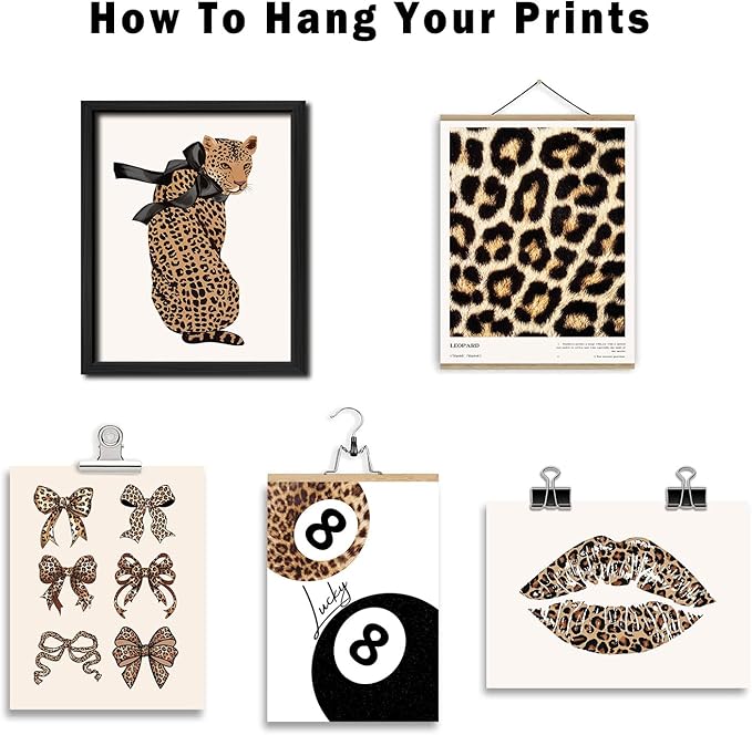 ANERZA 16 PCS Stockholm Style Room Decor, Cheetah Print Leopard Gallery Wall - Image 4