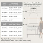 22" x 30" Gold Arched Mirror, Arch Bathroom Vanity Wall Mirror, Modern Aluminum - Image 7