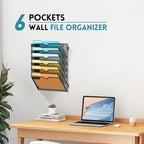 SUPEASY 6 Tier Wall File Organizer, Hanging Wall Mounted Mail Organizer - Image 5