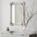 MeMoreCool White Farmhouse Bathroom Mirror, 30x20 Inch White Wood Framed Wall by MeMoreCool