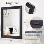 AAZZKANG Black Mirrors for Wall Rectangle Wood Framed Large 26"x18" Decorative - Image 2
