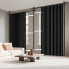 100% Blackout Room Divider Curtains Sets Black 2 Panels W100 x L96in No Drill - Image 9