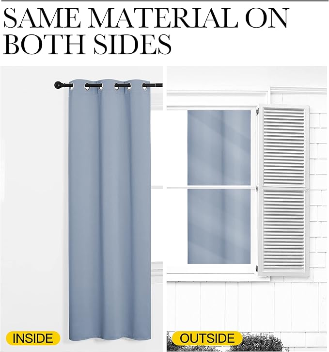 NICETOWN Vintage Blue Blackout Curtains 96 inches Length - Image 5