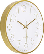 Foxtop Gold Wall Clock 12 Inch Silent Non-Ticking Battery Operated Round Quartz - Image 7